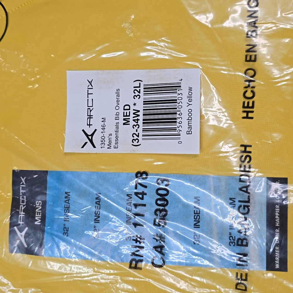767 NWT Arctix Men's Essential Insulated Bib Overalls - 32 Inseam Size Medium - Picture 5 of 7